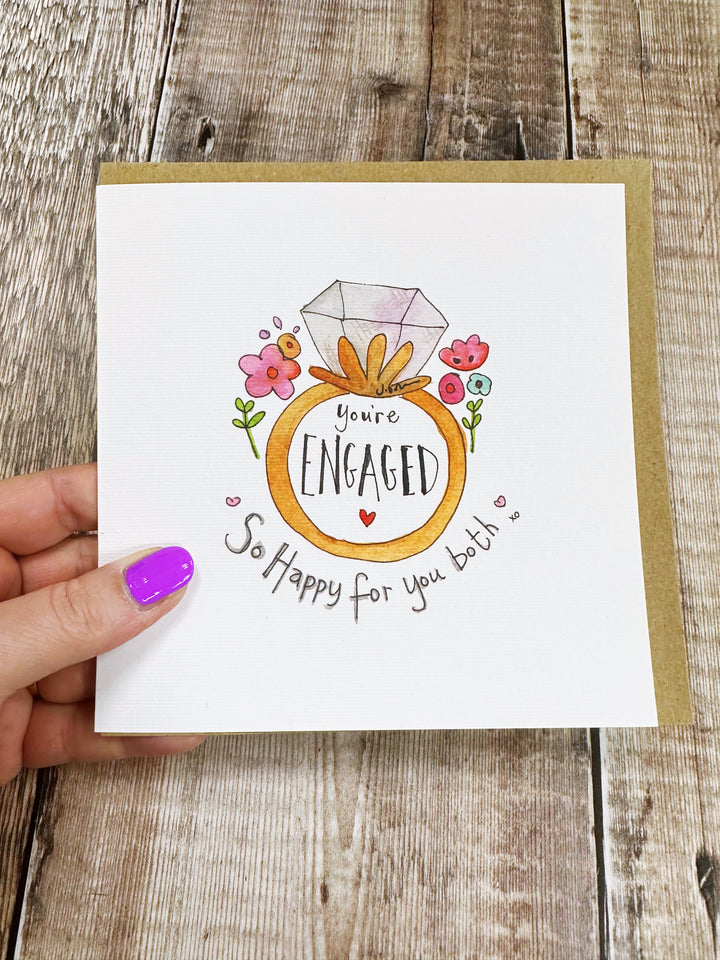 Floral Engagement Ring Card - Personalised