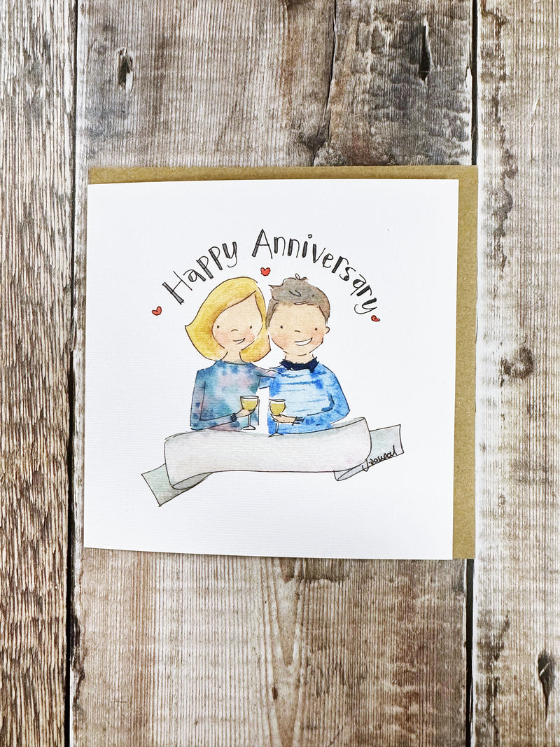 Little Couple Anniversary Card - Personalised