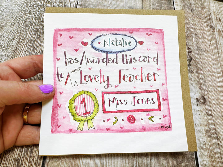 Awarded to the Best Teacher Card - Personalised