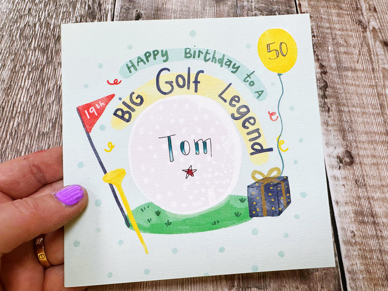 Big Golf Legend Birthday Card - Personalised