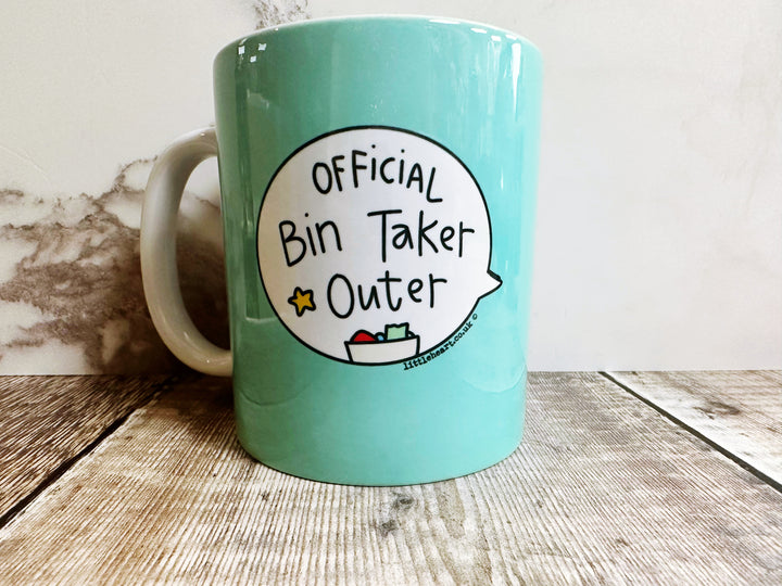 Official Bin Taker Outer Speech Bubbles Mug, Coaster or Badge