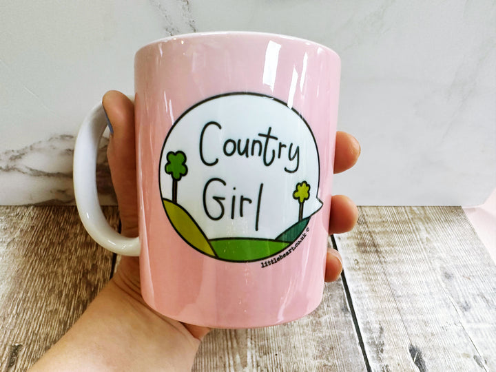 Country Girl Speech Bubbles Mug, Coaster or Badge