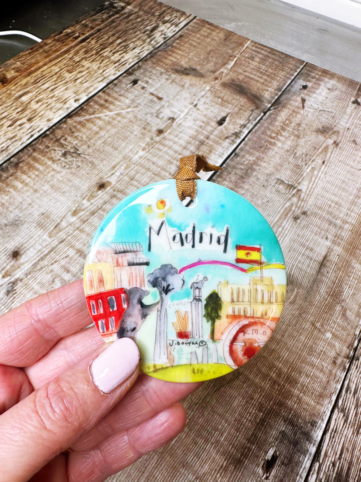 Madrid Spain Little Cities Hanging Ceramic decoration
