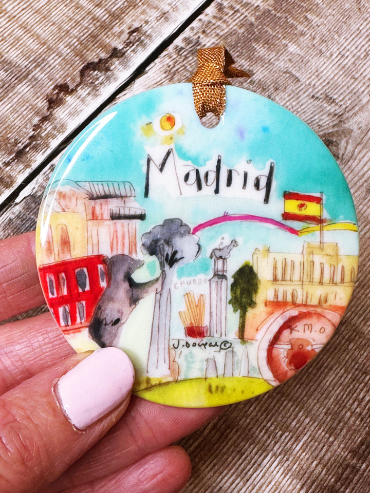 Madrid Spain Little Cities Hanging Ceramic decoration