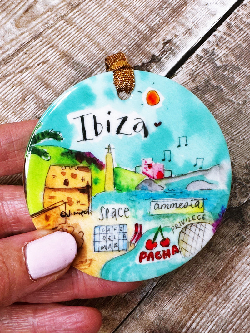 Ibiza Spain Little Cities Hanging Ceramic decoration