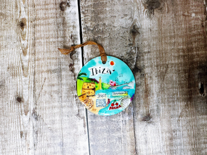 Ibiza Spain Little Cities Hanging Ceramic decoration
