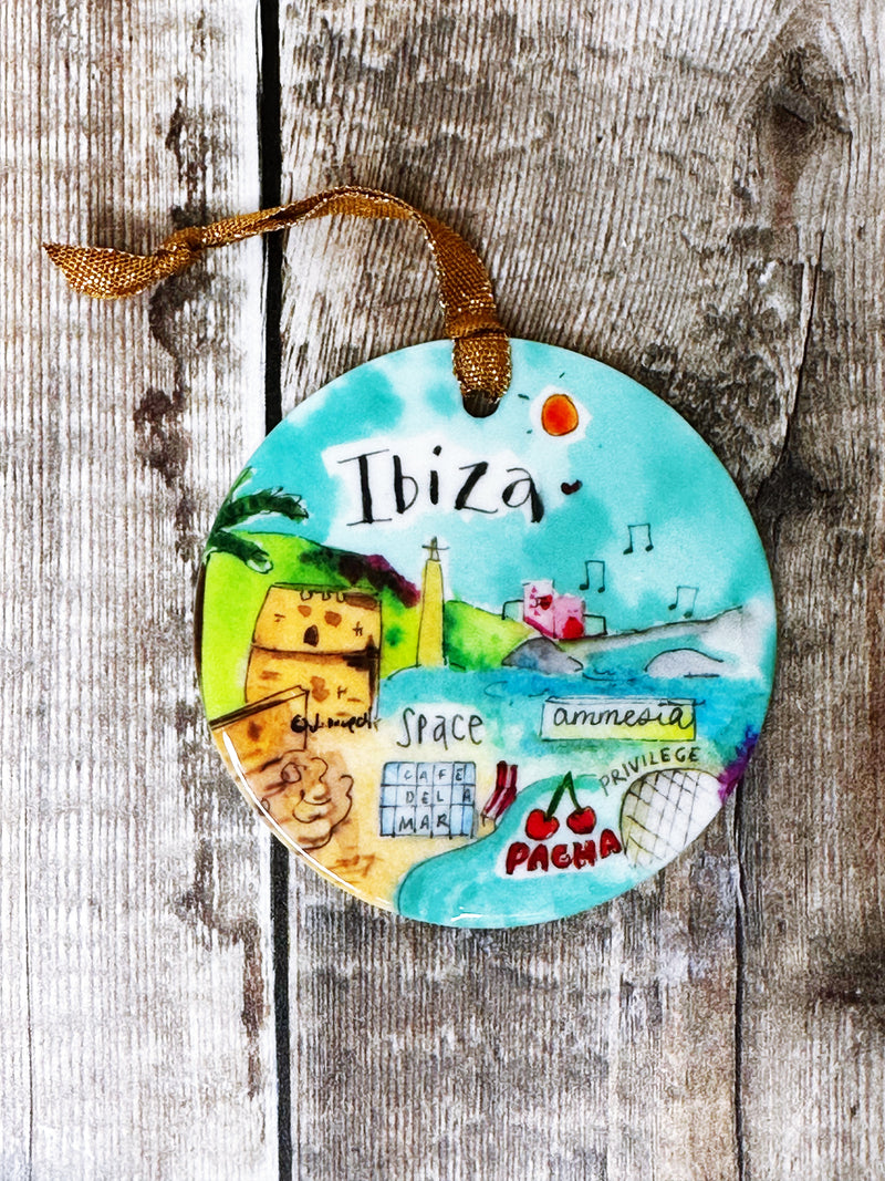Ibiza Spain Little Cities Hanging Ceramic decoration