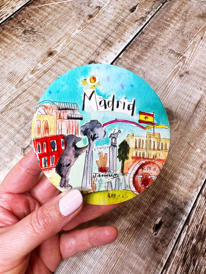 Madrid Spain Ceramic Coaster
