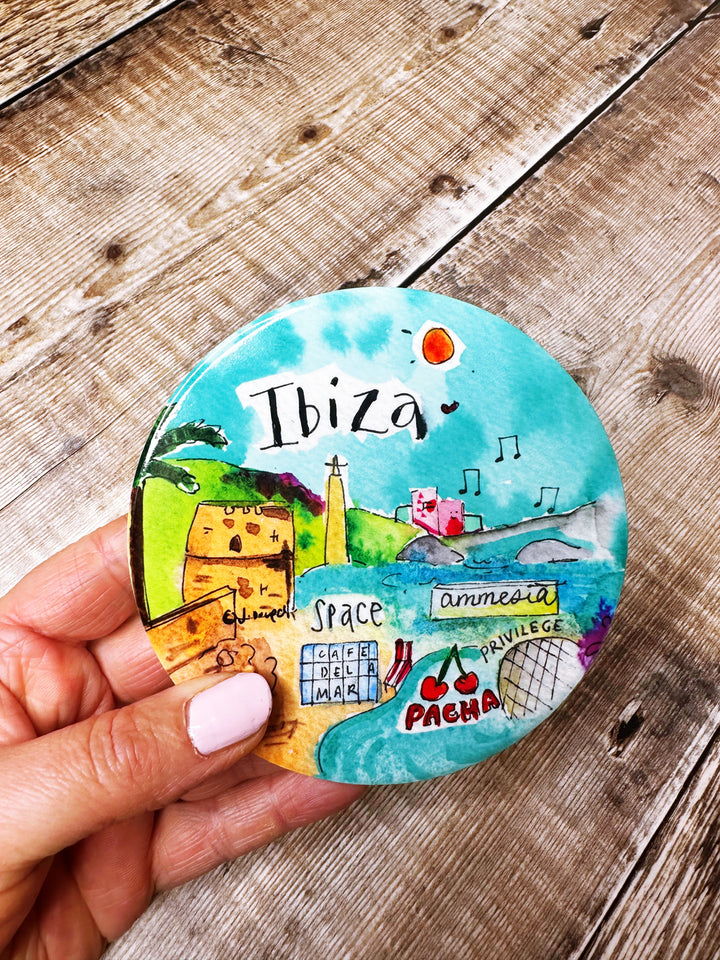 Ibiza Spain Ceramic Coaster