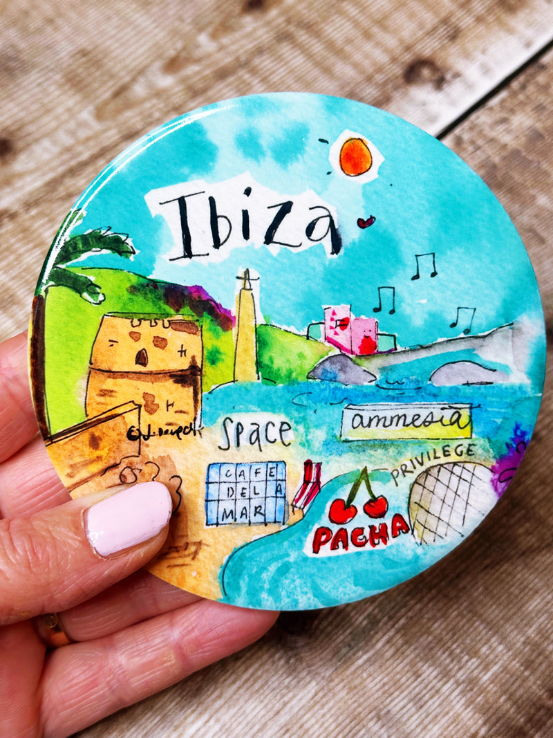 Ibiza Spain Ceramic Coaster