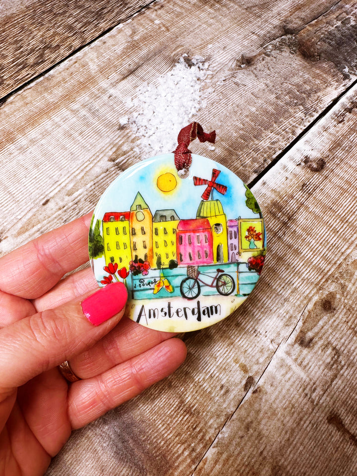 Amsterdam Dutch Little Cities Hanging Ceramic decoration