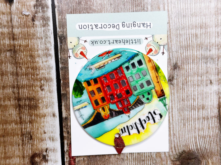 Stockholm Sweden Little Cities Hanging Ceramic decoration