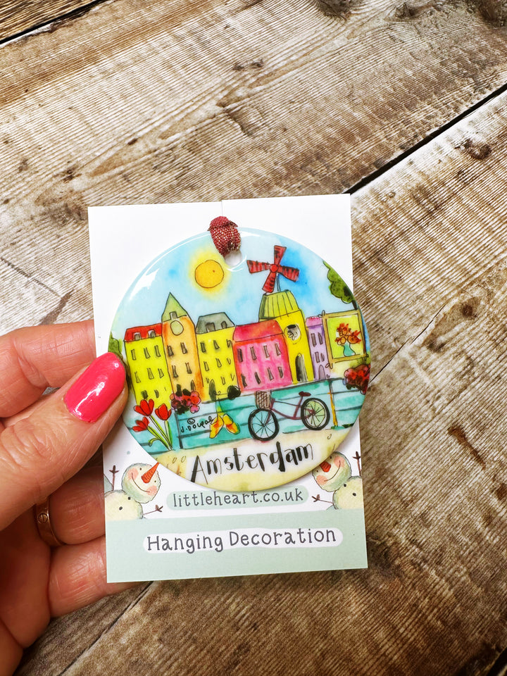 Amsterdam Dutch Little Cities Hanging Ceramic decoration