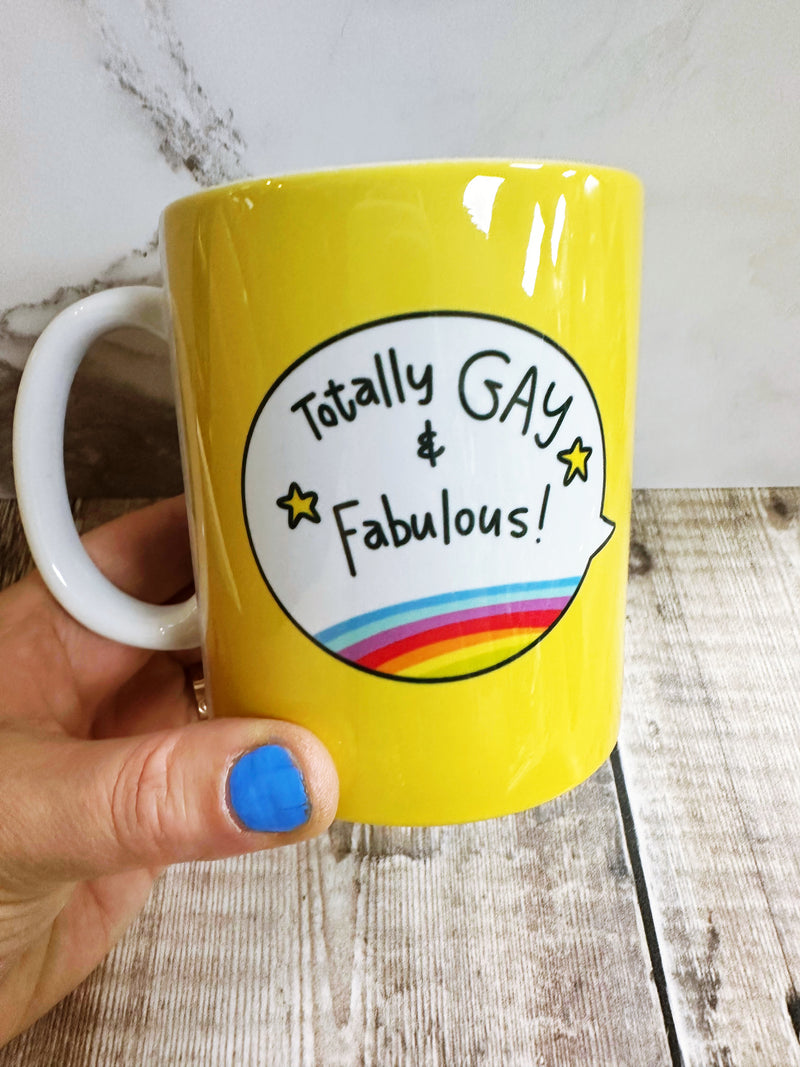 Gay and Fabulous Speech Bubbles Mug, Coaster or Badge