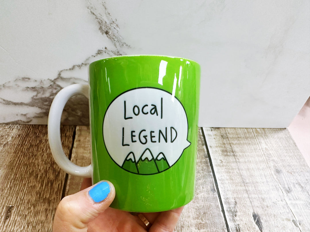 Local Legend Speech Bubbles Mug, Coaster or Badge