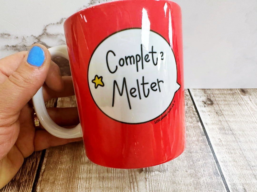 Complete Melter Speech Bubbles Mug, Coaster or Badge