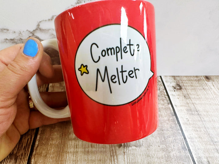 Complete Melter Speech Bubbles Mug, Coaster or Badge