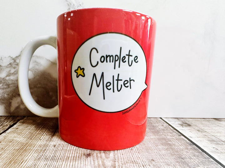 Complete Melter Speech Bubbles Mug, Coaster or Badge