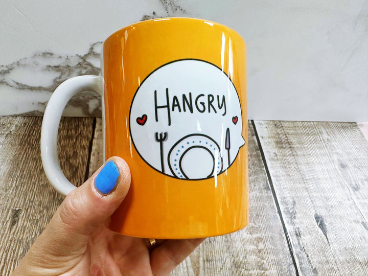 Hangry Speech Bubbles Mug, Coaster or Badge