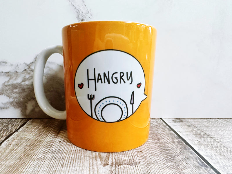 Hangry Speech Bubbles Mug, Coaster or Badge
