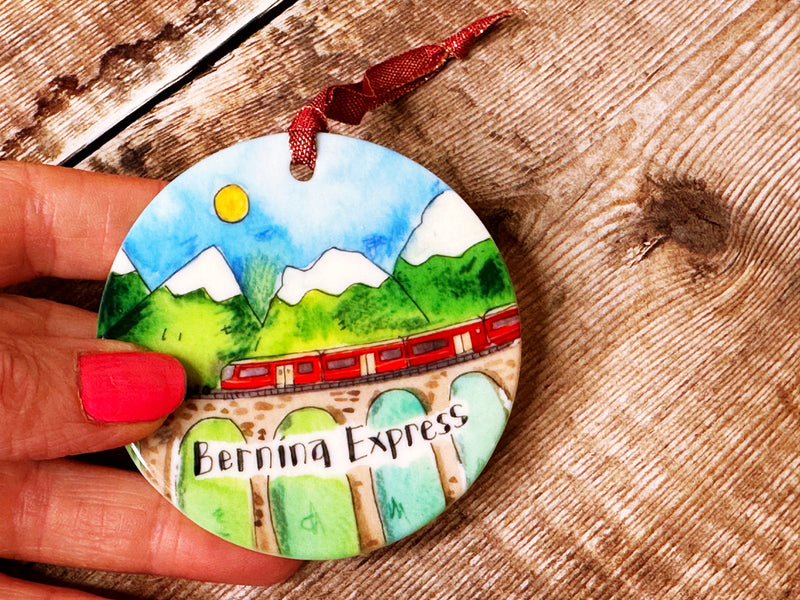 Bernina Express Train Ceramic Decoration