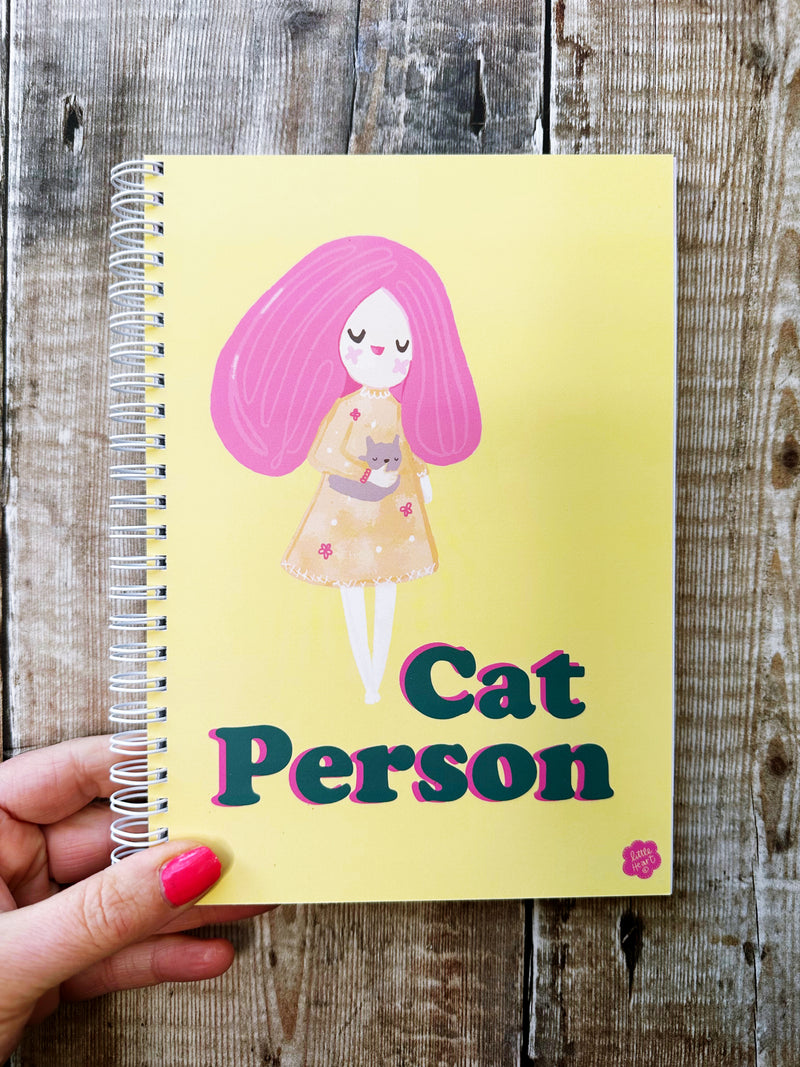 A5 Ring bound Cat Person Notebook or Planner