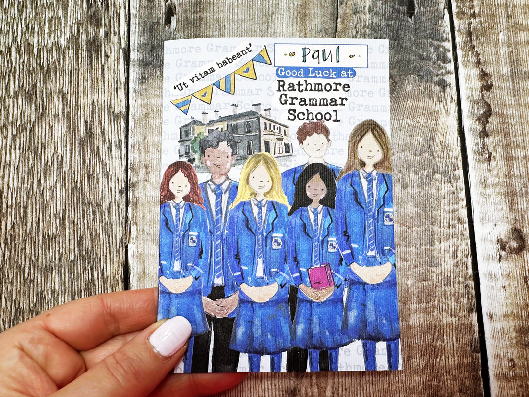A6 First Day at Secondary School Personalised Greeting Card