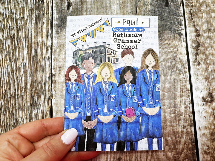 A6 First Day at Secondary School Personalised Greeting Card