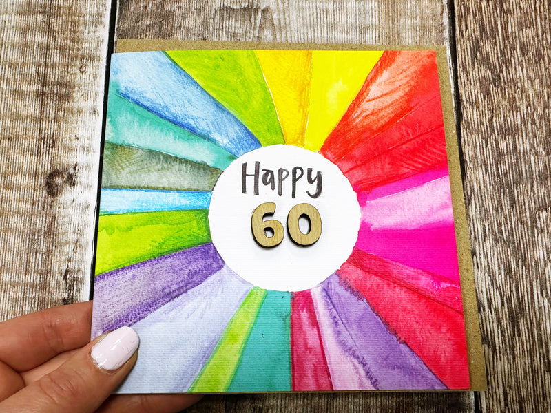 Rainbow Card with Age - Personalised