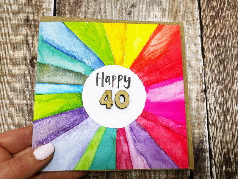 Rainbow Card with Age - Personalised