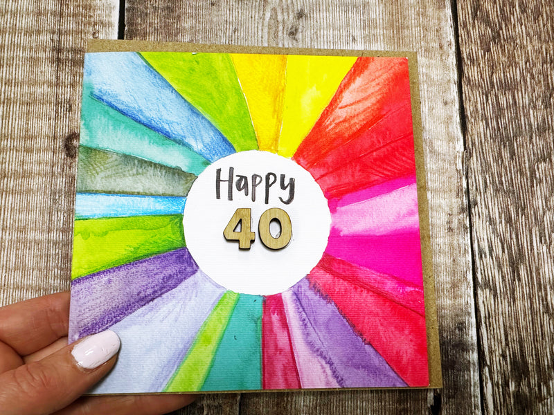 Rainbow Card with Age - Personalised