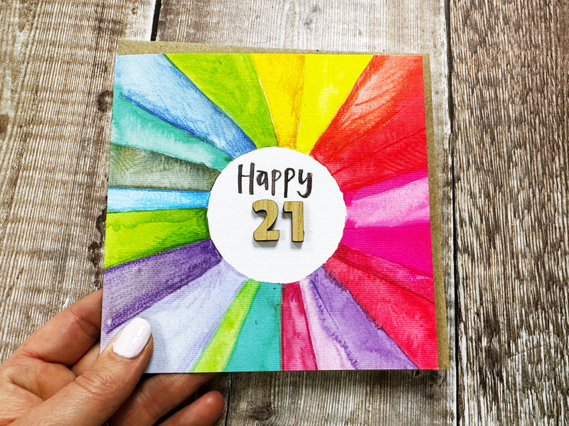 Rainbow Card with Age - Personalised