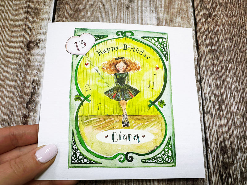 Irish Dancer Birthday Card - Personalised