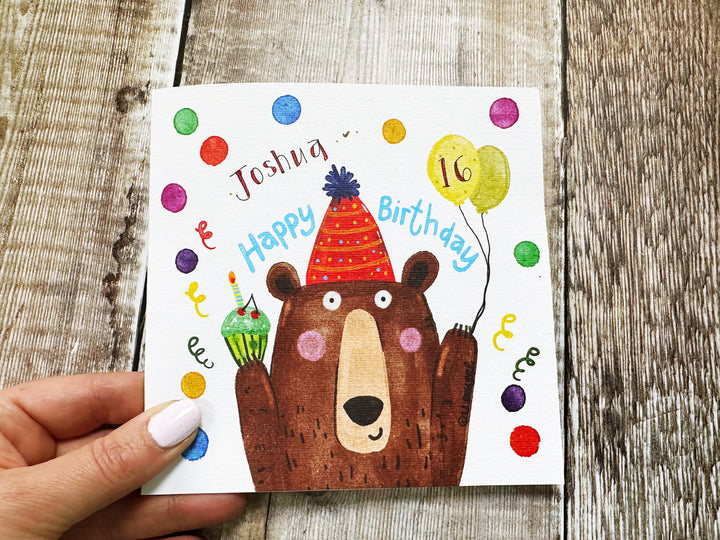 Birthday Bear Card - Personalised