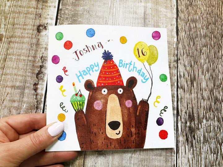 Birthday Bear Card - Personalised