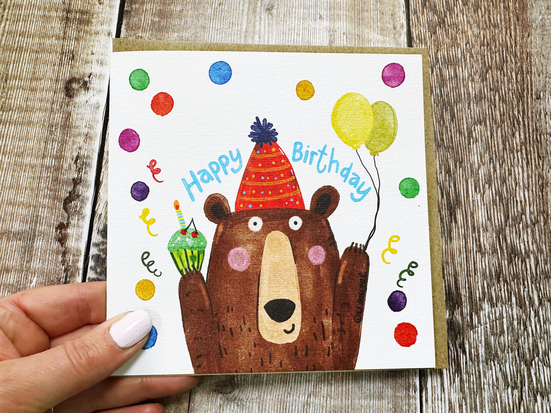 Birthday Bear Card - Personalised
