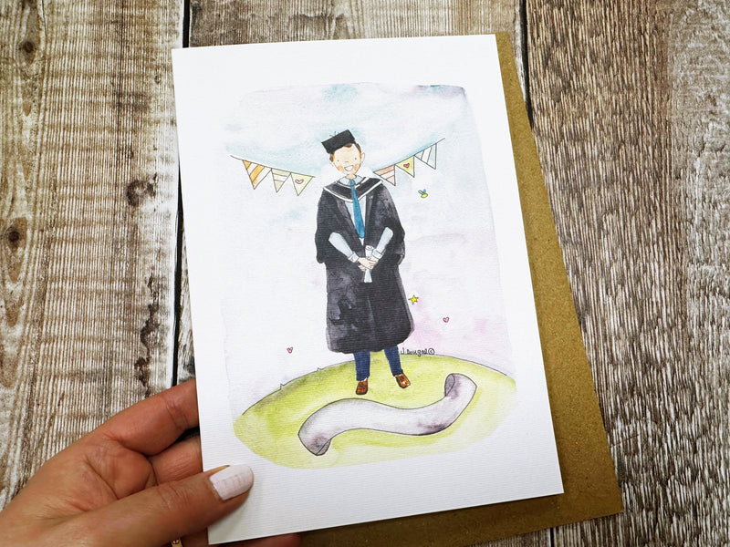 A5 Boy (any University) Graduation Card - Personalised