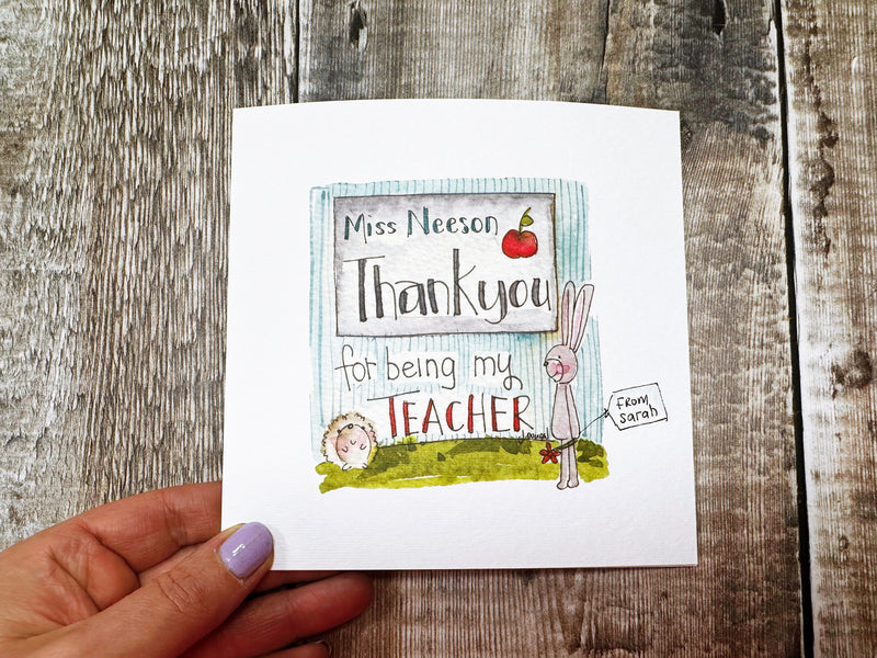 Thank You Teacher Card - Personalised