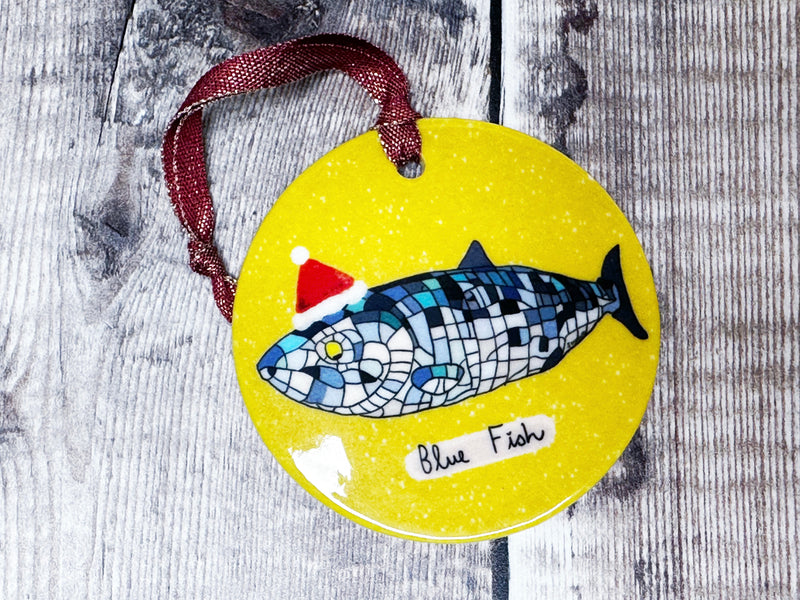 Belfast Blue Fish Christmas Ceramic Decoration NOT PERSONALISED