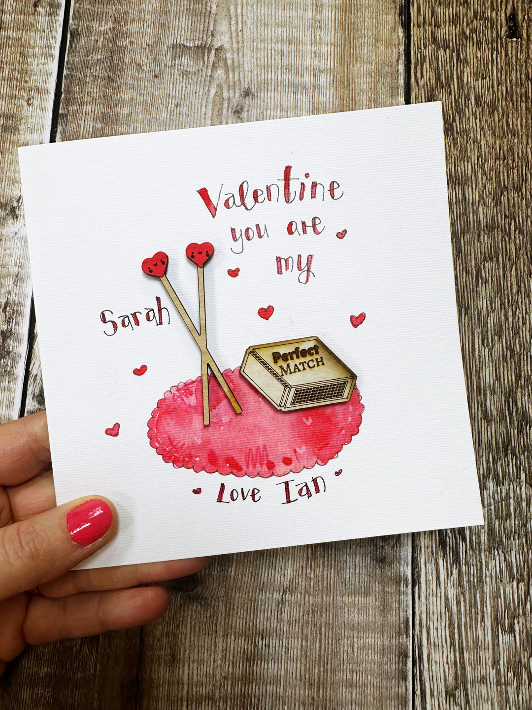 Perfect Match Laser embellished Card - Personalised