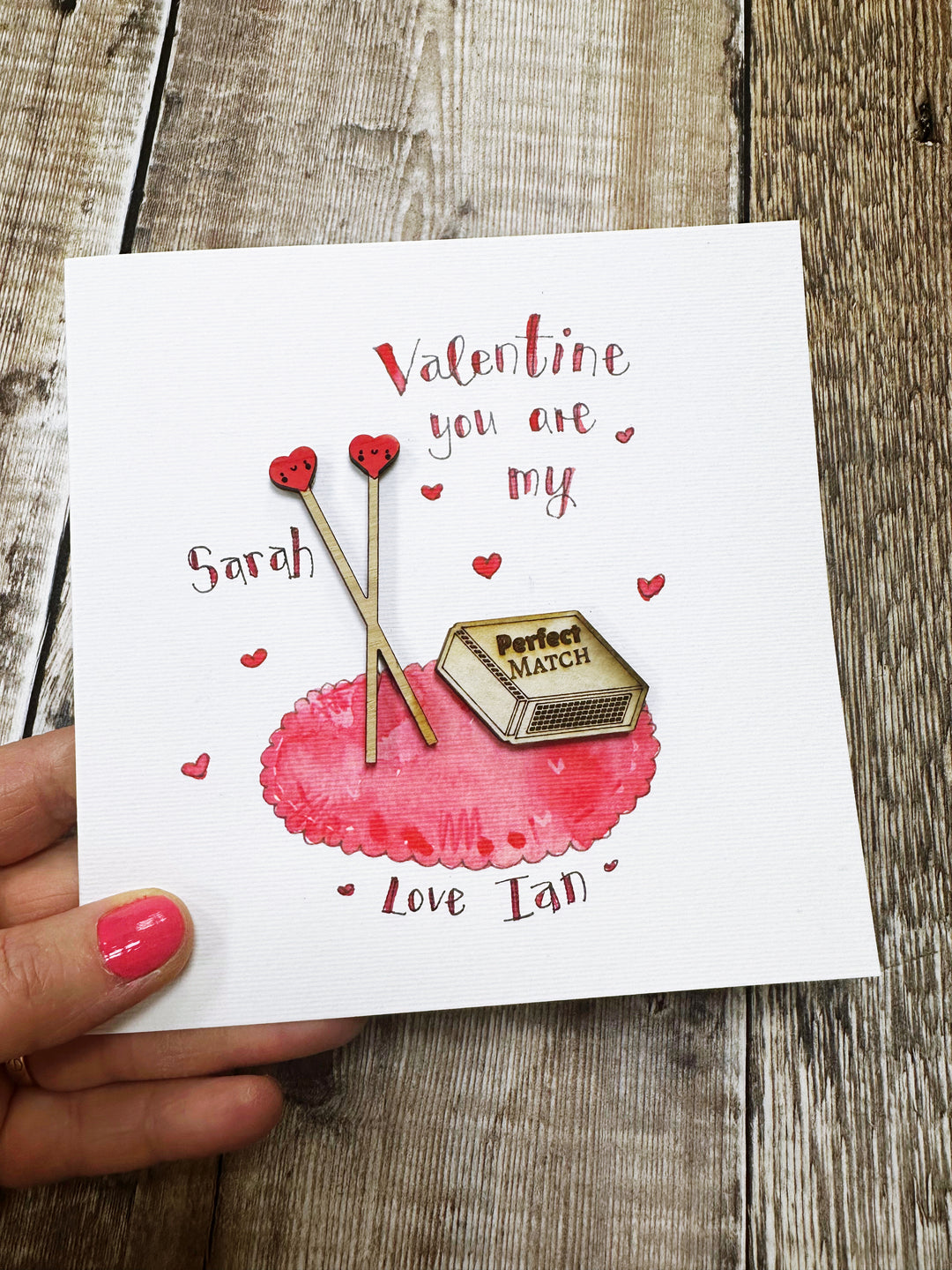 Perfect Match Laser embellished Card - Personalised