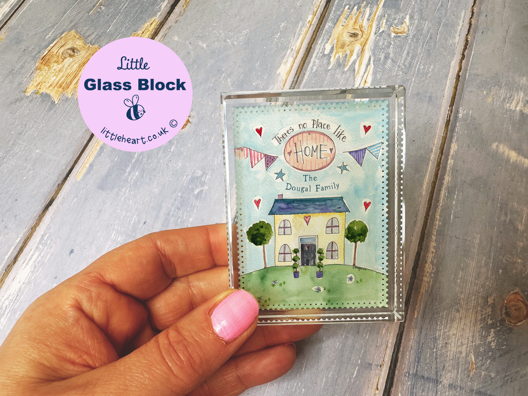 New Home Personalised Glass Block Keepsake