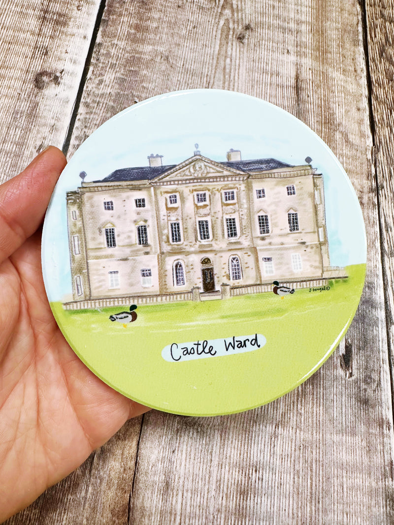 Castle Ward Co Down Northern Ireland Round Ceramic Coaster
