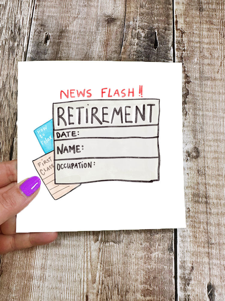News Flash Retirement Card - Personalised