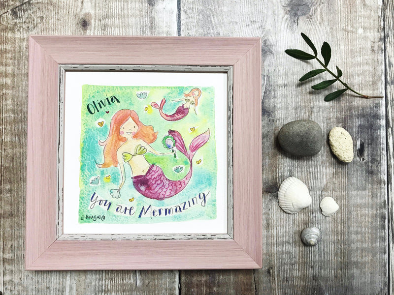Framed Print "You are Mermazing" can be personalised