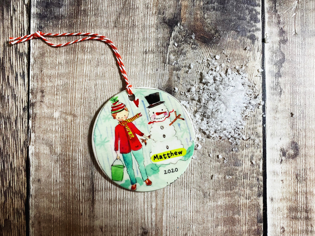 Little Boy Ceramic  Bauble