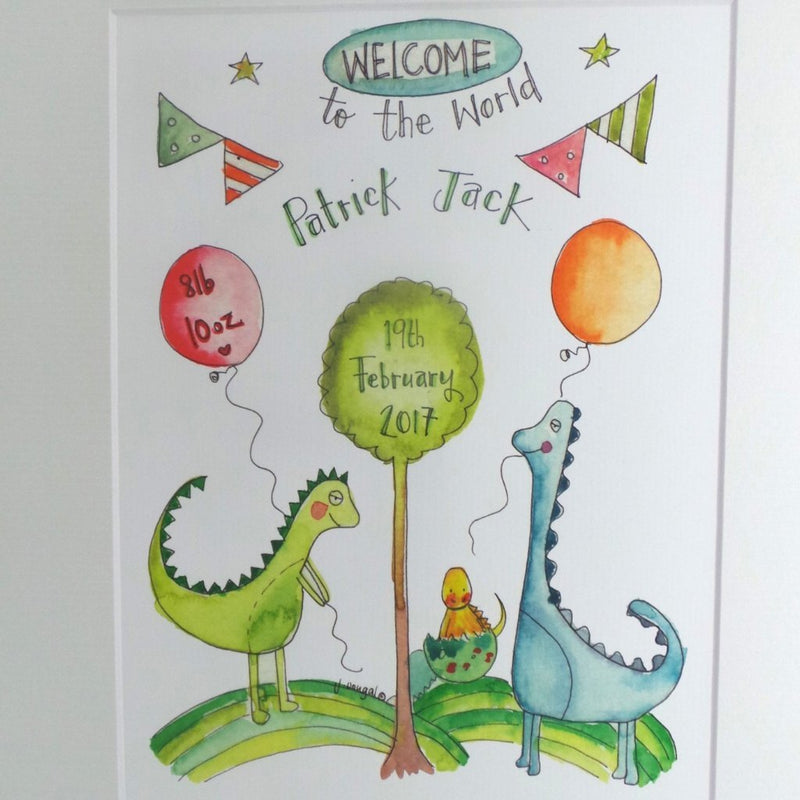 "Little Dinosaur" Personalised Print