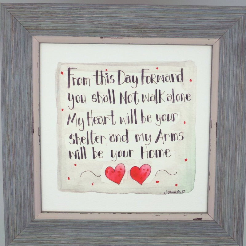 Framed Print "You Shall Not Walk Alone" can be personalised