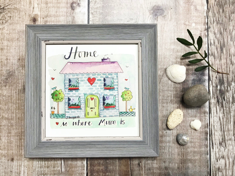 Little Framed Print "Home is where Mum is" can be personalised