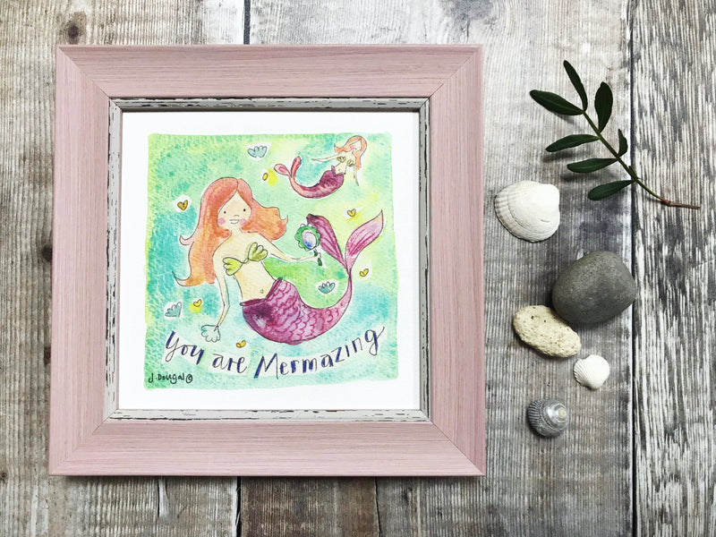 Framed Print "You are Mermazing" can be personalised
